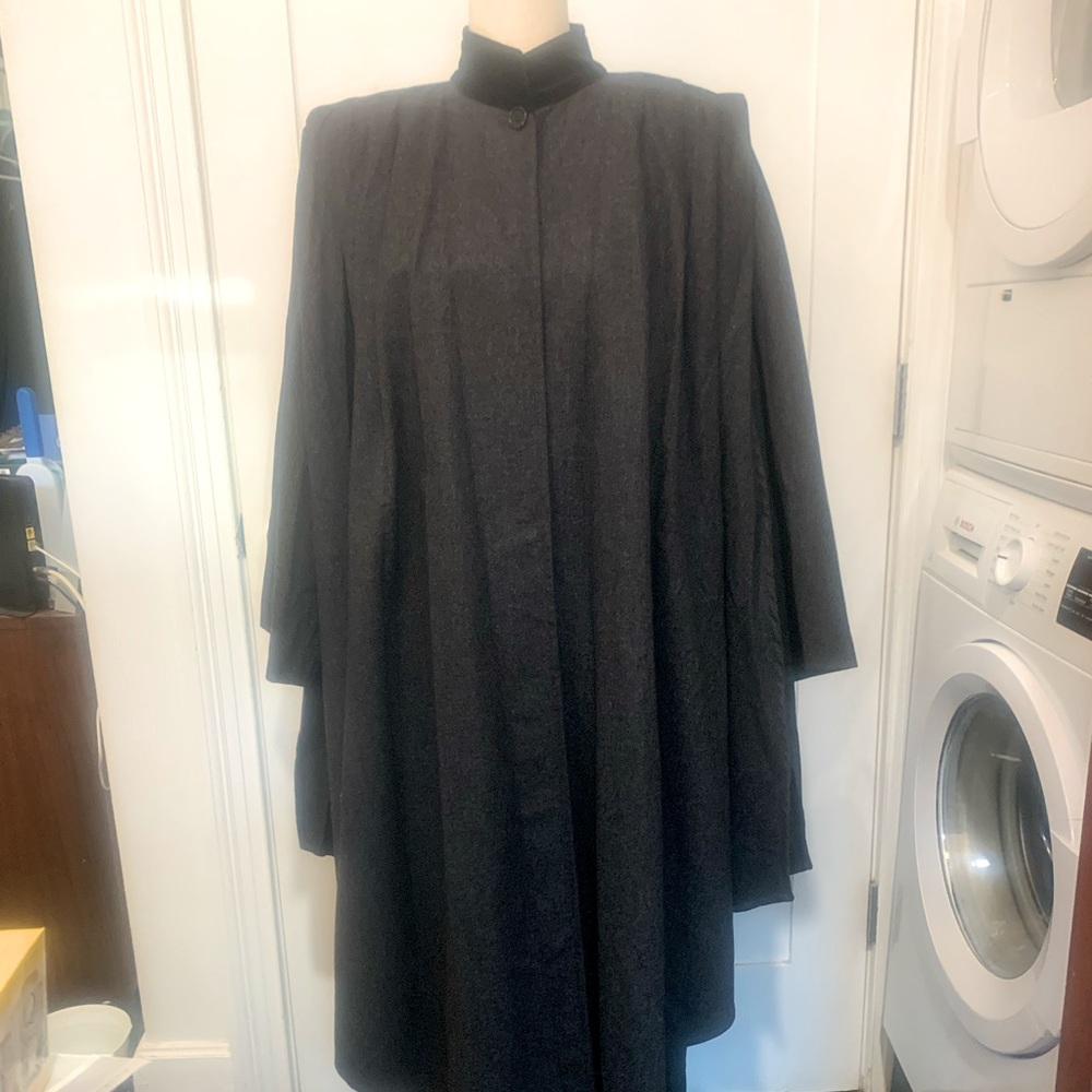 Vintage Dark Academia Victoriana Gray Wool Coat